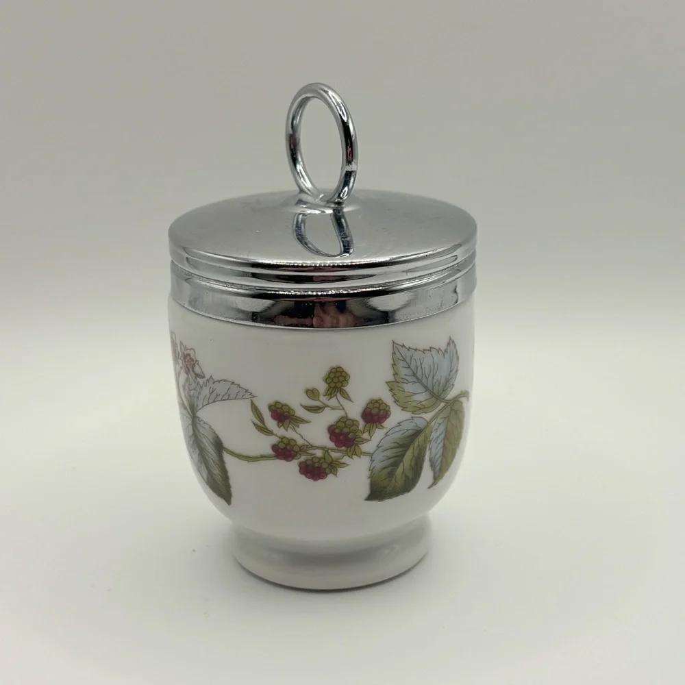 Royal Worcester Porcelain Egg Coddler Berry Pattern Made in England